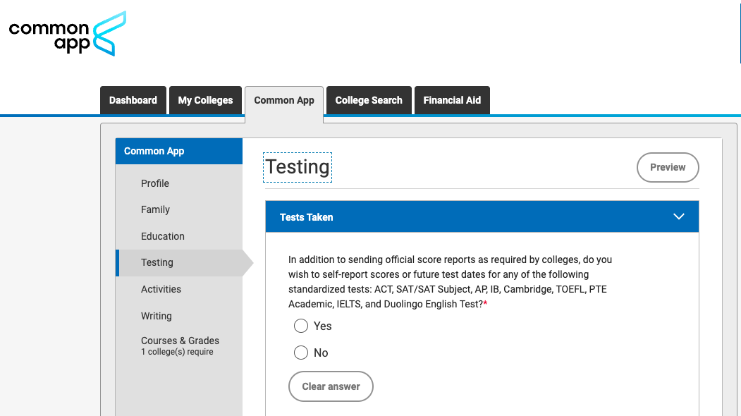 Inputting academic details - testing